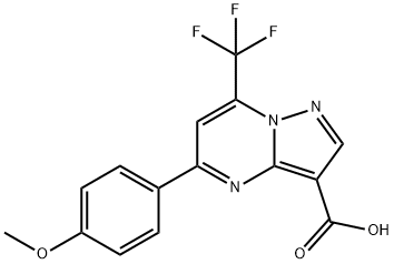 5-(4-methoxyphenyl)-7-(trifluoromethyl)pyrazolo[1,5-a]pyrimidine-3-carboxylic acid 化学構造式