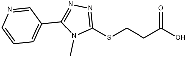 3-{[4-メチル-5-(3-ピリジニル)-4H-1,2,4-トリアゾール-3-イル]チオ}プロパン酸 化学構造式