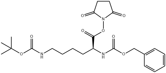 [(S)-5-[[(1,1-ジメチルエトキシ)カルボニル]アミノ]-1-[(2,5-ジオキソ-1-ピロリジニルオキシ)カルボニル]ペンチル]カルバミド酸ベンジル 化学構造式