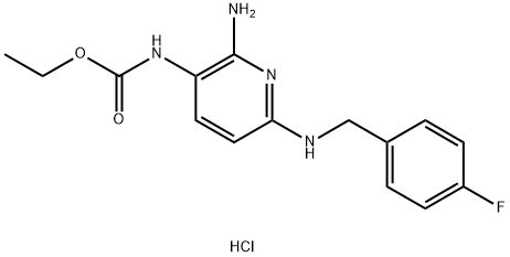 ethyl 2-amino-6-[[p-fluorobenzyl]amino]pyridine-3-carbamate monohydrochloride, 33400-45-2, 结构式