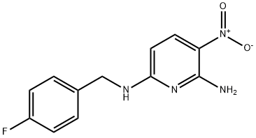 2-氨基-3-硝基-6-(4-氟苄基氨基)吡啶,33400-49-6,结构式