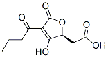 (2S)-4-Butyryl-3-hydroxy-5-oxo-2,5-dihydrofuran-2-acetic acid 结构式