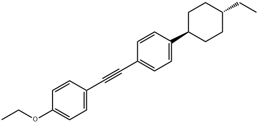反式-1-甲氧基-4-(2-(4-(4-乙基环己基)苯基)乙炔基)苯 结构式