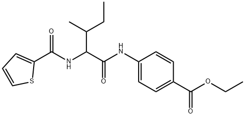 Benzoic acid, 4-[[3-methyl-1-oxo-2-[(2-thienylcarbonyl)amino]pentyl]amino]-, ethyl ester (9CI) 结构式