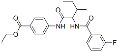 Benzoic acid, 4-[[2-[(3-fluorobenzoyl)amino]-3-methyl-1-oxopentyl]amino]-, ethyl ester (9CI) 结构式