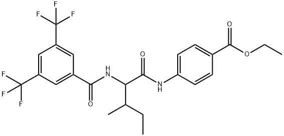 Benzoic acid, 4-[[2-[[3,5-bis(trifluoromethyl)benzoyl]amino]-3-methyl-1-oxopentyl]amino]-, ethyl ester (9CI),334830-41-0,结构式