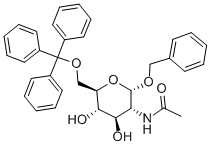 ベンジル2-アセトアミド-2-デオキシ-6-O-トリフェニルメチル-Α-D-グルコピラノシド 化学構造式