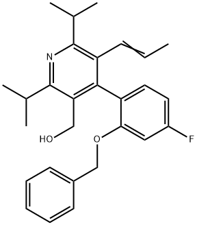 (E) - (4-(2-(苄氧基)-4-氟苯基)-2,6-二异丙基-5-(丙-1-烯-1-基)吡啶-, 334933-65-2, 结构式