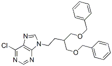 6-クロロ-9-[4-(ベンジルオキシ)-3-[(ベンジルオキシ)メチル]ブチル]-9H-プリン 化学構造式