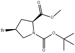 (4S)-1-BOC-4-溴-L-脯氨酸甲酯, 334999-29-0, 结构式