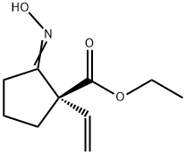 Cyclopentanecarboxylic acid, 1-ethenyl-2-(hydroxyimino)-, ethyl ester, (1R)- 结构式