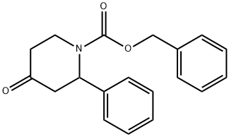 2-フェニル-4-オキソピペリジン-1-カルボン酸ベンジル 化学構造式