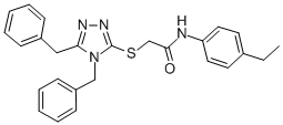 2-[(4,5-DIBENZYL-4H-1,2,4-TRIAZOL-3-YL)SULFANYL]-N-(4-ETHYLPHENYL)ACETAMIDE,335400-05-0,结构式