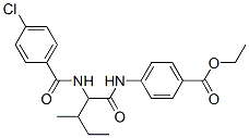 Benzoic acid, 4-[[2-[(4-chlorobenzoyl)amino]-3-methyl-1-oxopentyl]amino]-, ethyl ester (9CI) Structure