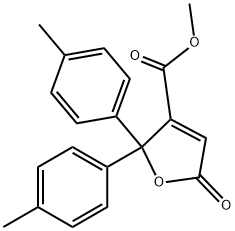 2,5-ジヒドロ-5-オキソ-2,2-ジ(p-トリル)-3-フランカルボン酸メチル 化学構造式