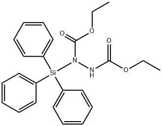 1-(トリフェニルシリル)-1,2-ヒドラジンジカルボン酸ジエチル 化学構造式