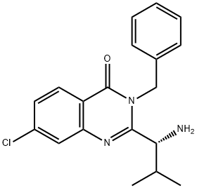 (R)-2-(1-aMino-2-Methylpropyl)-3-benzyl-7-chloroquinazolin-4(3H)-one Structure