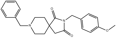 2,8-Diazaspiro[4.5]decane-1,3-dione,2-[(4-Methoxyphenyl)Methyl]-8-(phenylMethyl)-,336191-13-0,结构式