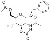 2-乙酰胺基-2-脱氧-3,6-二-O-乙酰基-Α-D-吡喃葡萄糖苷苯甲酯 结构式