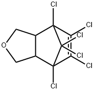 4,5,6,7,8,8-ヘキサクロロ-1,3,3a,4,7,7a-ヘキサヒドロ-4,7-メタノイソベンゾフラン 化学構造式