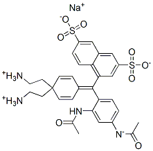 hydrogen [4-[4-(diethylamino)-alpha-(3,6-disulphonato-1-naphthyl)benzylidene]cyclohexa-2,5-dien-1-ylidene]diethylammonium, sodium salt|