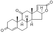 16β-Hydroxy-3,11-dioxopregna-4,17(20)-dien-21-oic acid γ-lactone Struktur