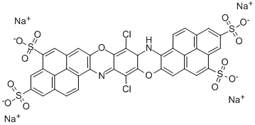 tetrasodium 8,19-dichlorodiphenaleno[1,9-ab:1',9'-lm]triphenodioxazinetetrasulphonate Struktur