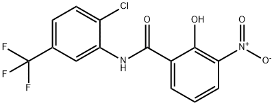 N-[2-Chloro-5-(trifluoromethyl)phenyl]-2-hydroxy-3-nitrobenzamide Struktur