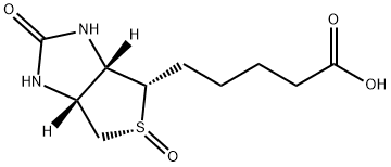(3aS,4S,6aR)-ヘキサヒドロ-2-オキソ-4-(4-カルボキシブチル)-1H-チエノ[3,4-d]イミダゾール5-オキシド 化学構造式