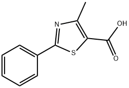 4-甲基-2-苯基-1,3-噻唑-5-羧酸,33763-20-1,结构式