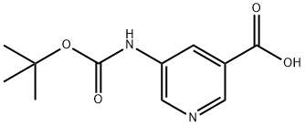 5-叔丁氧羰基氨基吡啶-3-羧酸 结构式