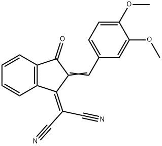 2-(2-(3,4-DIMETHOXYBENZYLIDENE)-3-OXO-2,3-DIHYDRO-1H-INDEN-1-YLIDENE)MALONONITRILE 结构式