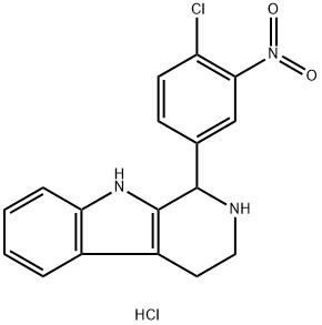 1-(4-chloro-3-nitrophenyl)-2,3,4,9-tetrahydro-1H-beta-carboline hydrochloride Struktur