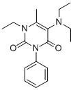 5-(Diethylamino)-1-ethyl-6-methyl-3-phenyluracil 结构式