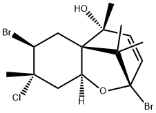(2R)-2β,7α-ジブロモ-8β-クロロ-5,8,10,10-テトラメチル-2,5,7,8,9,9aβ-ヘキサヒドロ-6H-2α,5aα-メタノ-1-ベンゾオキセピン-5β-オール 化学構造式