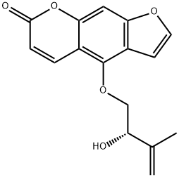 4-[[(S)-2-ヒドロキシ-3-メチル-3-ブテニル]オキシ]-7H-フロ[3,2-g][1]ベンゾピラン-7-オン 化学構造式