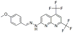 Benzaldehyde, 4-methoxy-, [5,7-bis(trifluoromethyl)-1,8-naphthyridin-2-yl]hydrazone (9CI),338962-16-6,结构式