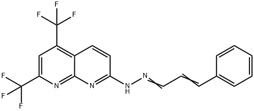 2-Propenal,3-phenyl-,[5,7-bis(trifluoromethyl)-1,8-naphthyridin-2-yl]hydrazone(9CI) 结构式