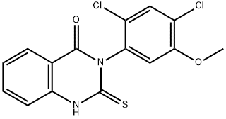 3-(2,4-二氯-5-甲氧基苯基)-2,3-二氢-2-硫代-4(1H)-喹唑啉酮, 338967-87-6, 结构式