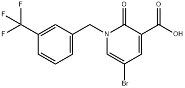 5-Bromo-2-oxo-1-[3-(trifluoromethyl)benzyl]-1,2-dihydro-3-pyridinecarboxylicacid97% 结构式