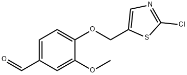 4-((2-氯噻唑-5-基)甲氧基)-3-甲氧基苯甲醛, 339018-41-6, 结构式