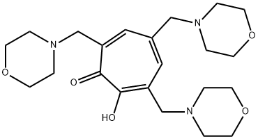 2-Hydroxy-3,5,7-tris(morpholinomethyl)-2,4,6-cycloheptatrien-1-one Structure