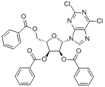 9-(2'', 3'', 5''-TRI-O-BENZOYL-β-L-RIBOFURANOSYL)-2, 6-DICHLOROPURINE Structure