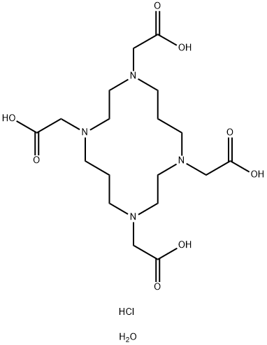 1,4,8,11-Tetraazacyclotetradecane-1,4,8,11-tetraacetic acid, tetrahydrochloride, hydrate Structure