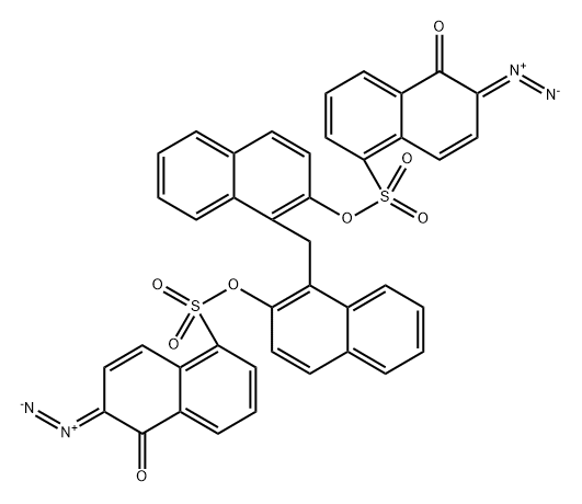 METHYLENEDINAPHTHALENE-1,2-DIYL BIS(6-DIAZO-5,6-DIHYDRO-5-OXONAPHTHALENE-1-SULPHONATE) 结构式