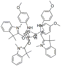 2-[2-[(4-甲氧基苯基)氨基]乙烯基]-1,3,3-三甲基-3H-吲哚翁磷酸盐 结构式
