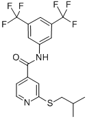 N-[3,5-Bis(trifluoromethyl)phenyl]-2-[(2-methylpropyl)thio]-4-pyridinecarboxamide 结构式