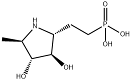Phosphonic acid, [2-[(2R,3R,4R,5R)-3,4-dihydroxy-5-methyl-2-pyrrolidinyl]ethyl]- (9CI) 结构式