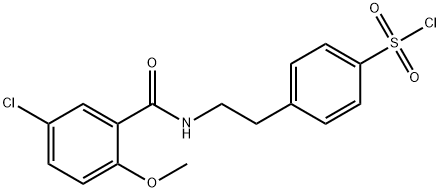 4-{2-[(5-氯-2-甲氧基苯基)甲酰氨基]乙基}苯-1-磺酰氯 结构式