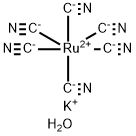 ヘキサシアノルテニウム(II)酸カリウム 水和物 化学構造式